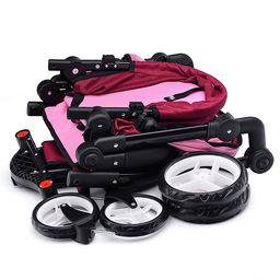 Коляска для кукол металлическая, регулируемая ручка, с корзиной, цвет розовый, в пакете