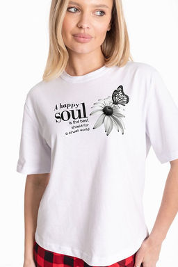 Футболка с принтом М326065Пб белый - Елена фото 2