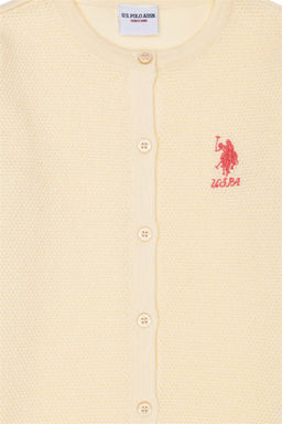 Кремовый трикотажный кардиган для девочки - U.s. polo assn фото 10
