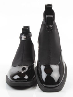 01-B44B-81AG BLACK Ботинки демисезонные женские (натуральная кожа, текстиль, байка)