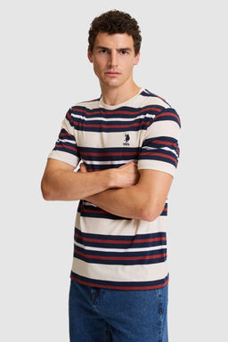 Erkek Krem Regular Fit Bisiklet Yaka TiЕГrt - U.s. polo assn фото 3
