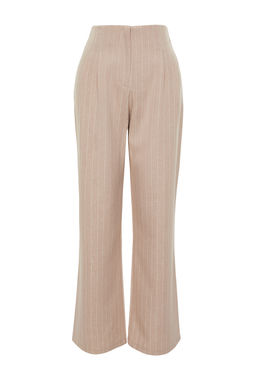 TRENDYOLMILLA Bej Wide Leg/Genis Paca Cizgili Dokuma Pantolon TWOSS24PL00048  фото 8