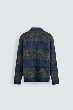 STRIPED JACQUARD KNIT POLO SHIRT - Zara фото 16