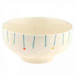 "Карусель" Салатник фарфоровый 1,15л, д17,5см, h9см, с деколью, кремовый (Китай)