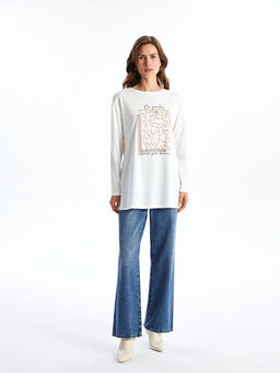 Bisiklet Yaka Bask?l? Hamile Tunik