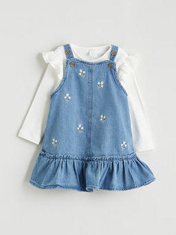 K?z Bebek Jean Elbise ve Bluz 2li