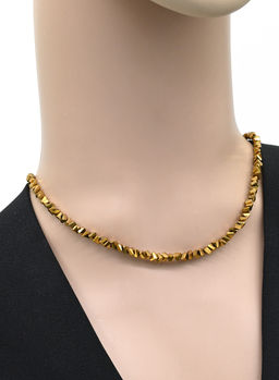 Чокер на шею женский из циркона огранка 4мм цв.зеленый хамелеон, 38см - Радуга камня фото 27