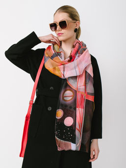 Большой мягкий очень нежный двусторонний палантин в стиле арт-деко - Tantino фото 7