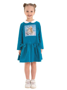 Платье из микро-вельвета дев. О66641 - Карамелли фото 2