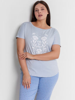 Пижама женская голубая с принтом Find the dream - Mark formelle фото 7