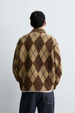 DIAMOND JACQUARD TEXTURED POLO SHIRT - Zara фото 3