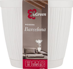 Горшок для цветов InGreen BARCELONA 1,8л, D155мм белый IG623010006