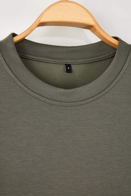 Indigo Oversize/Genis Kesim Yumusak Dokulu Basic T-Shirt TMNSS26TS00003 - Trendyolmilla фото 5