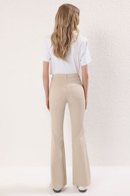 Bej Yuksek Bel Flare Jeans TWOSS25JE00281 - Trendyolmilla фото 4