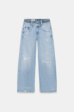 TRF STRAIGHT JEANS WITH DOUBLE WAISTBAND - Zara фото 7