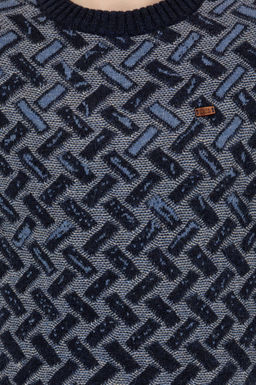 U. S. Polo Assn Мужской темно-синий трикотажный свитер с круглым вырезом - U.s. polo assn фото 6