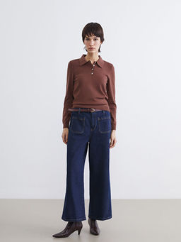 Polo Yaka Kad?n Triko Kazak