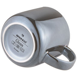 Цена за 4 шт. КРУЖКА BRONCO GLOSS 440 МЛ СВЕТЛО-СЕРАЯ фото 3