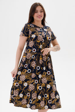 Платье женское из кулирки Кармелита 2 кофе на синем - Амадэль фото 5