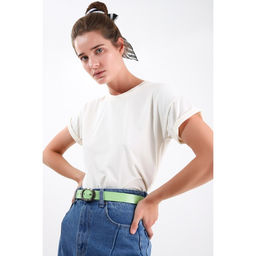 Ремень, ширина 3 см, винт, пряжка металл, цвет зелёный - Simaland фото 3