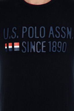 U. S. Polo Assn Мужской темно-синий трикотажный свитер с круглым вырезом - U.s. polo assn фото 6