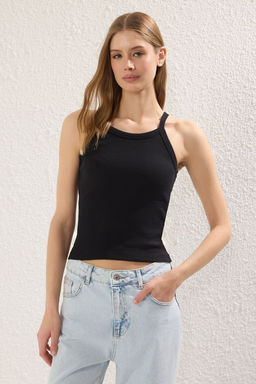 Siyah-Beyaz-Gri Melanj 3lu Paket Vucuda Oturan Crop Esnek Orme Atlet TWOSS25AL00056