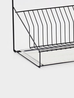 Посудосушитель настольный с поддоном, 38,5*38,5*24 см, цвет черный