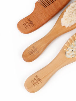 Набор деревянных расчесок детских с натуральной щетиной, 3 шт в коробке, M&B