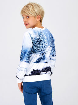 Свитшот "Сибирские Волки",белый