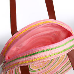 Сумка пляжная на молнии, цвет розовый - Simaland фото 4