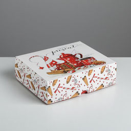Цена за 5 шт. Упаковка для кондитерских изделий новогодняя Present, 20×17×6 см