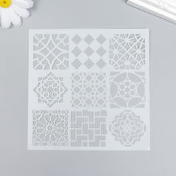 Цена за 2 шт. Трафарет пластик «Геометрия», 13×13 см