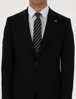 Siyah Ex. Slim Fit Tak_m Elbise