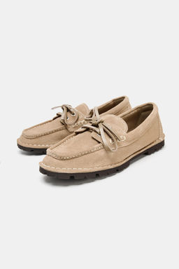 SPLIT SUEDE DECK SHOES WITH TRACK SOLE - Zara фото 4