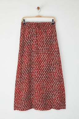 Trendyolmilla Bordo Retro Desenli Maroken Dokuma Uzun Etek TWOSS25ET00182  фото 5