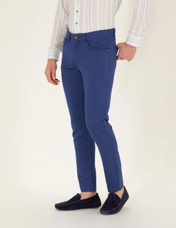 _ndigo Slim Fit Keten Kar___ml_ Kanvas Pantolon