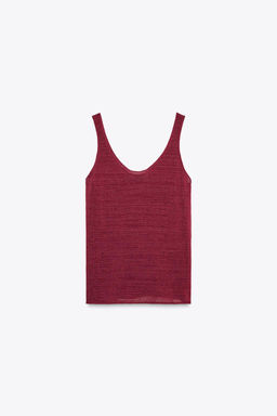 LINEN BLEND KNIT TOP - Zara фото 14