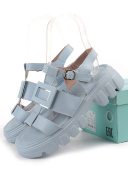 08-PEY195-5 LT. BLUE Босоножки женские (натуральная кожа)