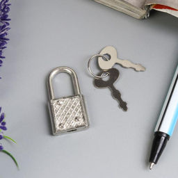 Цена за 5 шт. Замок навесной металл для шкатулок с ключом 3,3х1,9 см