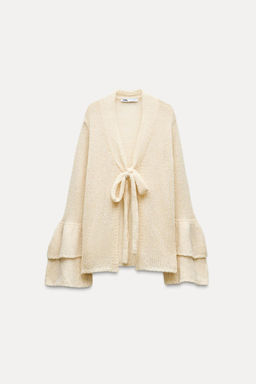 KNIT JACKET WITH RUFFLE SLEEVES - Zara фото 3
