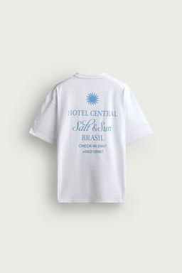 CAMISETA RELAXED FIT ESTAMPADOS COMBINADOS / Blanco roto - Zara фото 7
