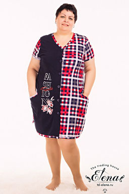 Халат М31719Птс Клетка Халат М31719Птс Клетка