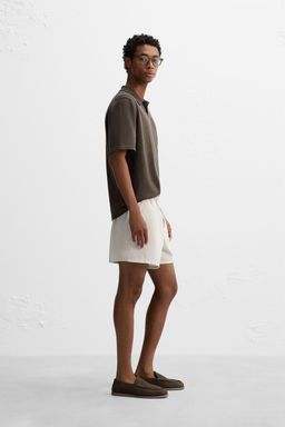 COTTON-HEMP STRIPED BERMUDA SHORTS - Zara фото 4