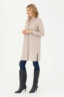 Женская рубашка песочного цвета с длинным рукавом - U.s. polo assn фото 8