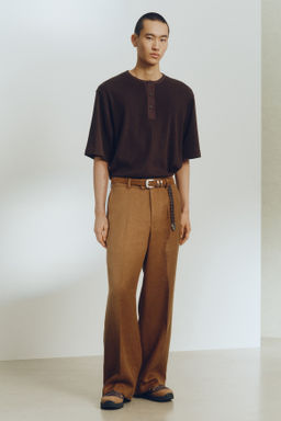 Camiseta panadera en mezcla de lino Loose Fit - H&m фото 7