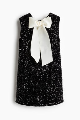 Vestido de lentejuelas con lazada - H&m фото 5