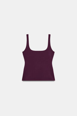 TOP STRETCH CORSETERO / Berenjena oscuro - Zara фото 5