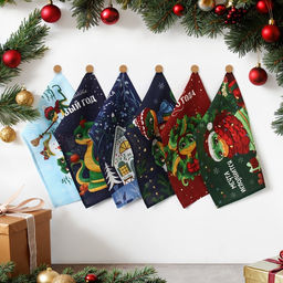 Набор полотенец Доляна Счастливого нового года 28х46 см - 6 шт, 100% хл, рогожка 164 г/м2