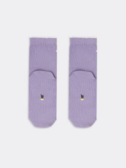 Цена за 5 пар! Детские высокие носки лавандового цвета с пикотом на борту - Mark formelle фото 4
