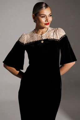 Платье Мода Юрс 25-2874 черный_бежевый